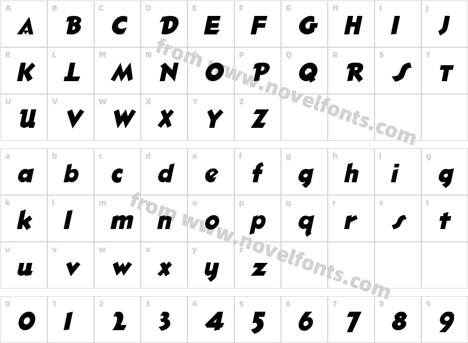 Ole ItalicCharacter Map