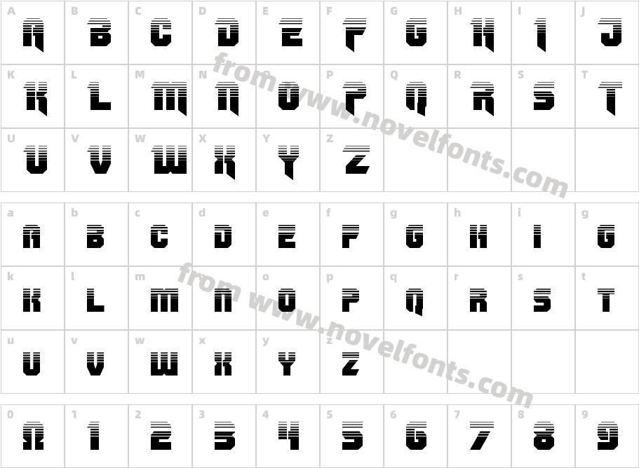 OmegaForce Twotone RegularCharacter Map