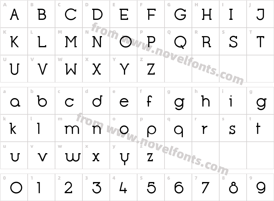 Opificio SerifCharacter Map