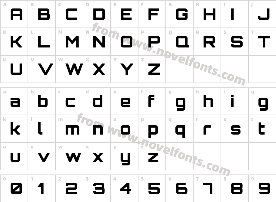 Orbitron BlackCharacter Map