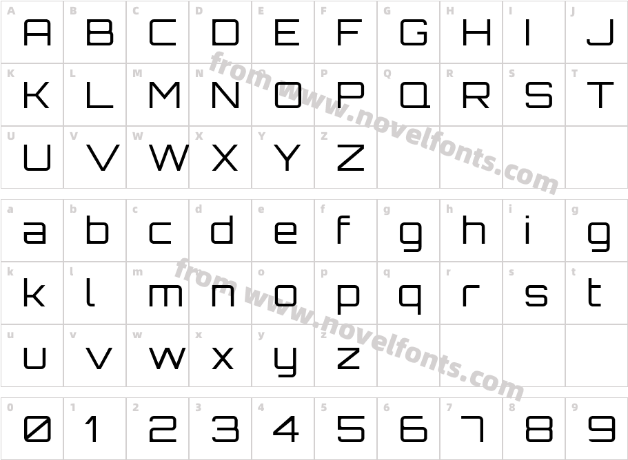 Orbitron LightCharacter Map