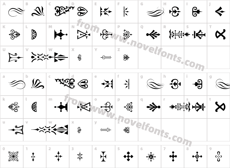 OrnamentTMCharacter Map