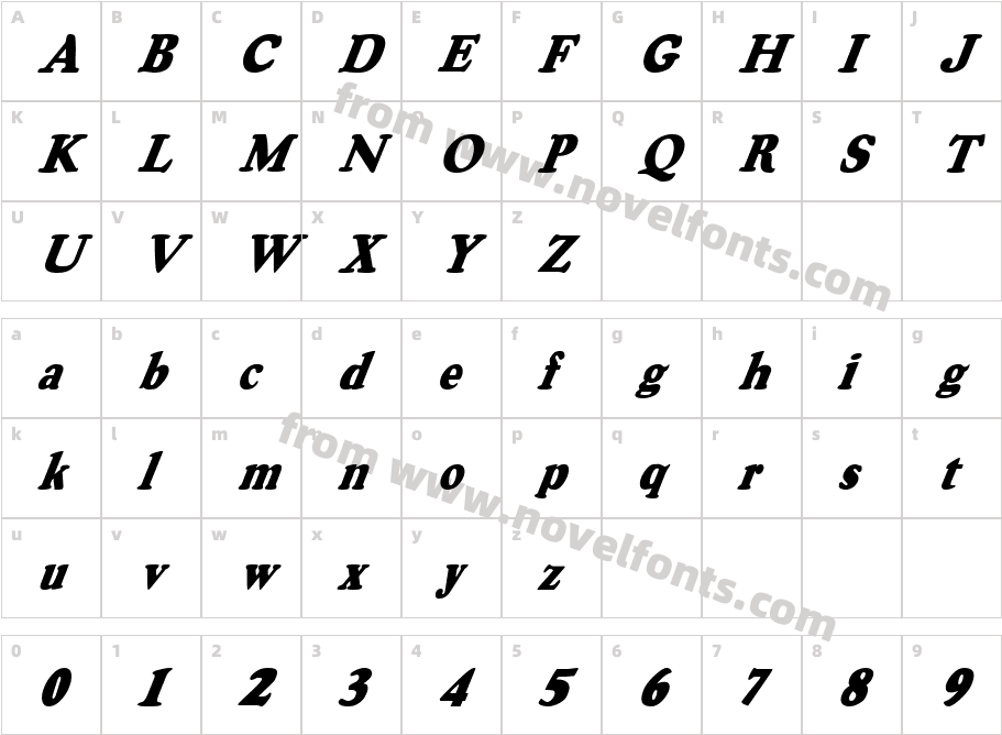 OswaldGrey ItalicCharacter Map