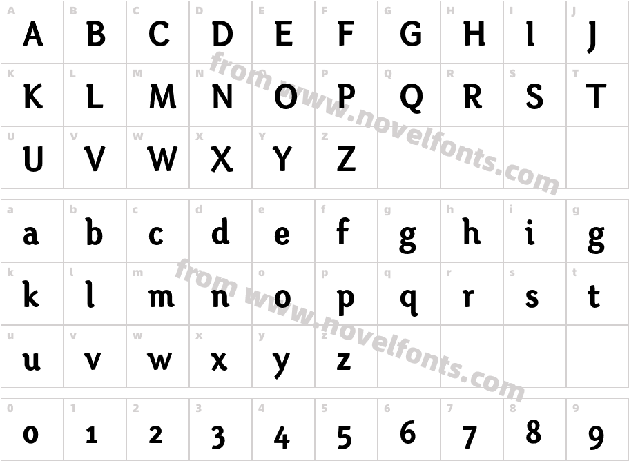 Otari Bold LimitedCharacter Map