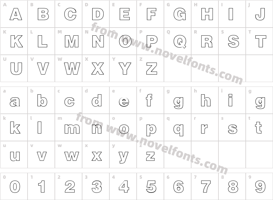 Overlay OutlineSWFTECharacter Map