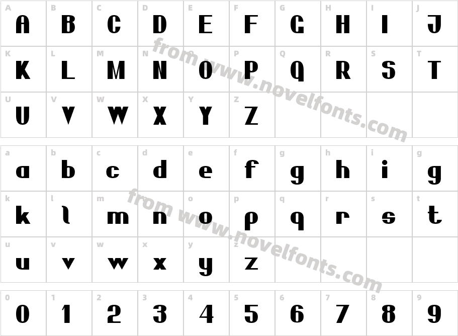 Bold Sans Serif 7Character Map