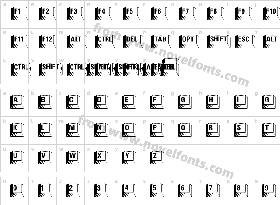 PC Keys RegularSWFTECharacter Map