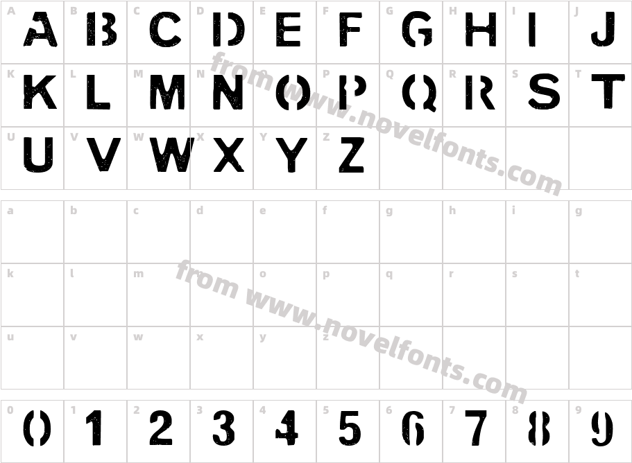 PENCIL STENCILCharacter Map