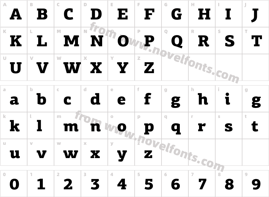 PF Centro Slab Pro BlackCharacter Map