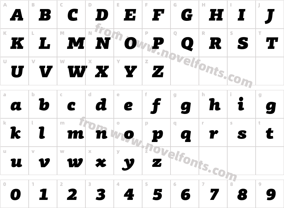 PF Centro Slab Pro U Black ItalicCharacter Map