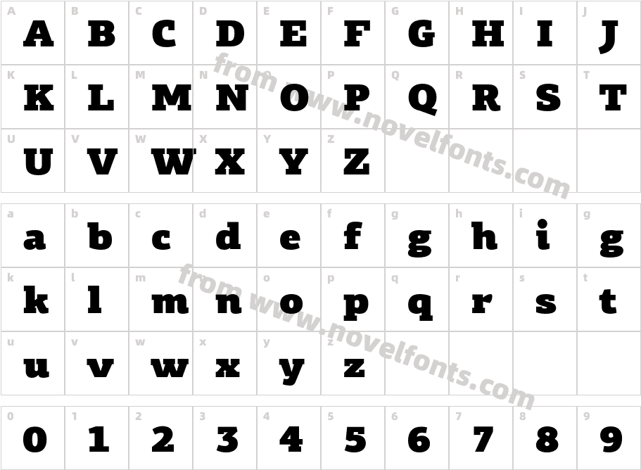 PF Centro Slab Pro U BlackCharacter Map