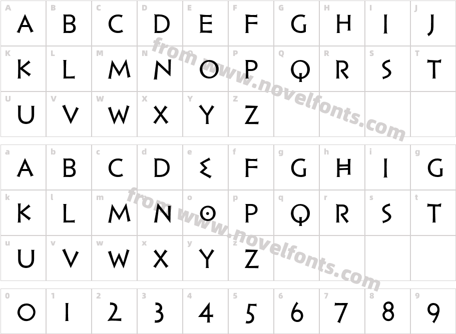 PF Hellenica RegularCharacter Map