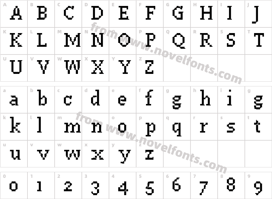 PF Westa Seven CondensedCharacter Map