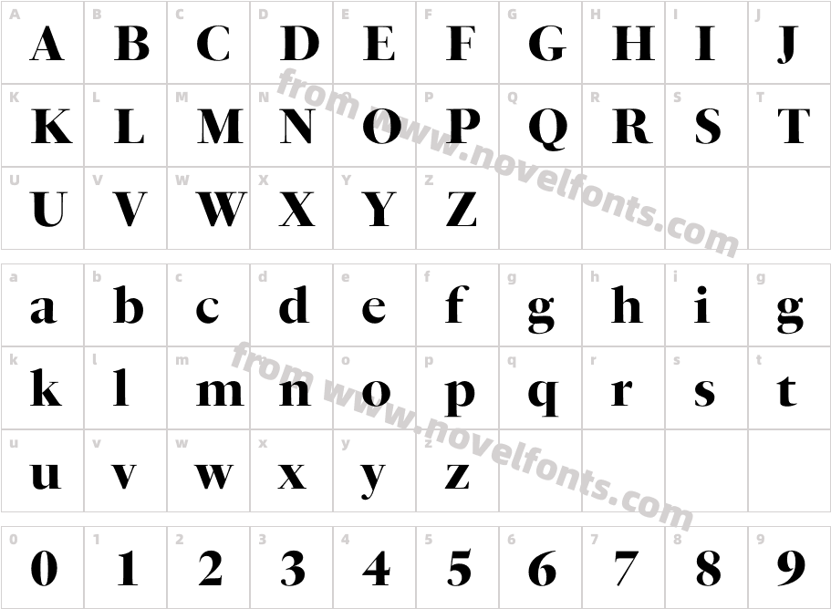 PS Fournier Std Grand HeavyCharacter Map