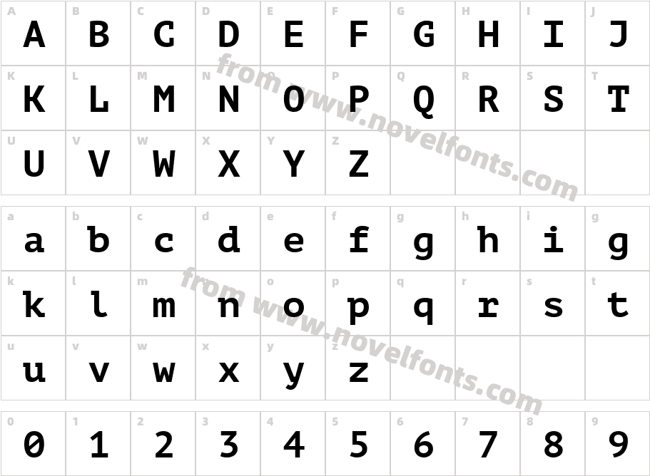 PT Mono BoldCharacter Map