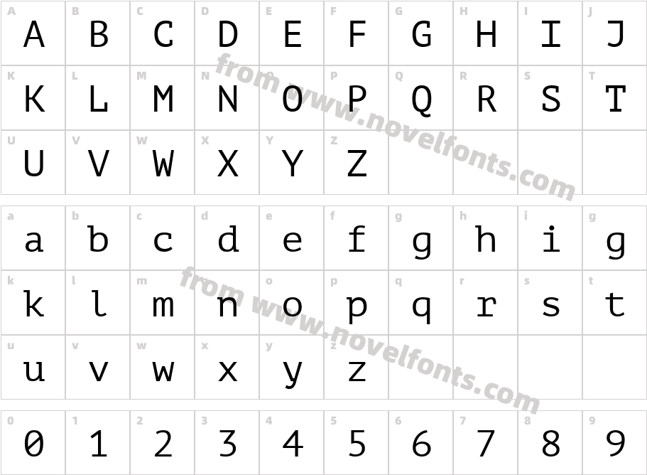 PT Mono RegularCharacter Map