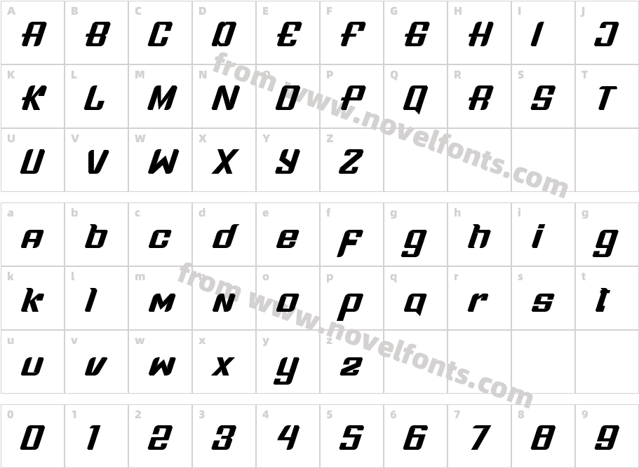 BoldnessRaceRegularCharacter Map