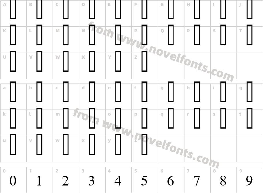 PT Simple Bold RuledCharacter Map