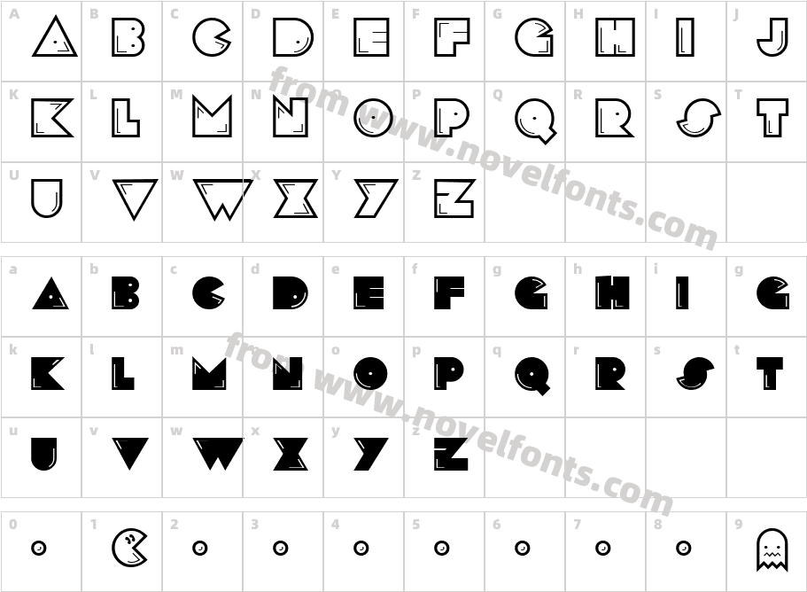 Pac Font GoodCharacter Map