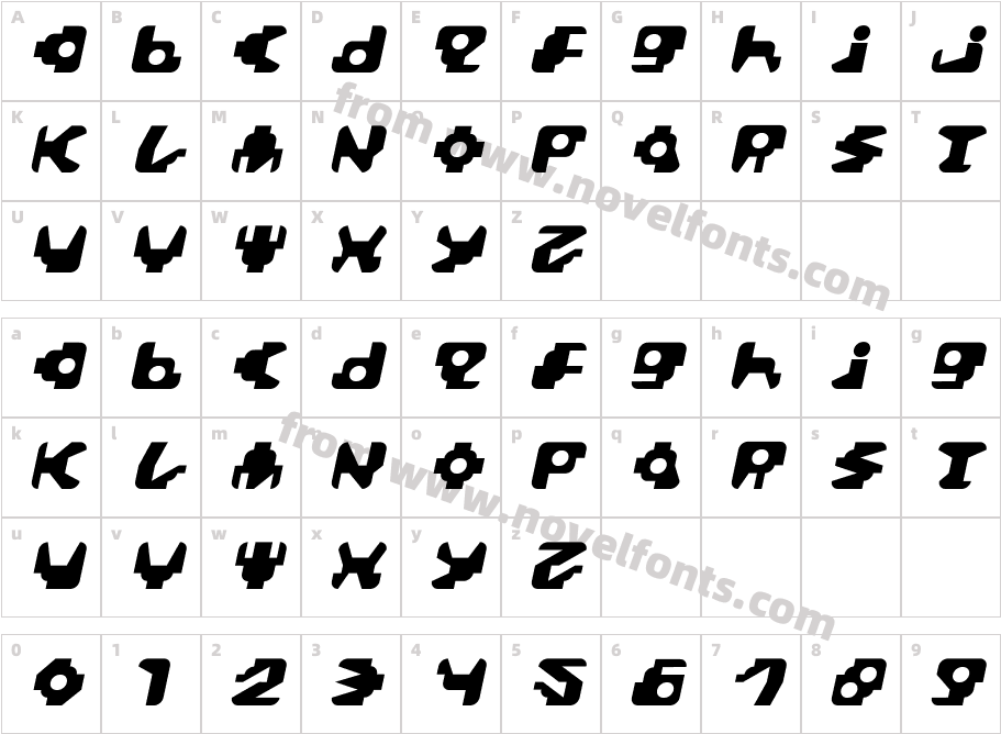 Paccer ItalicCharacter Map