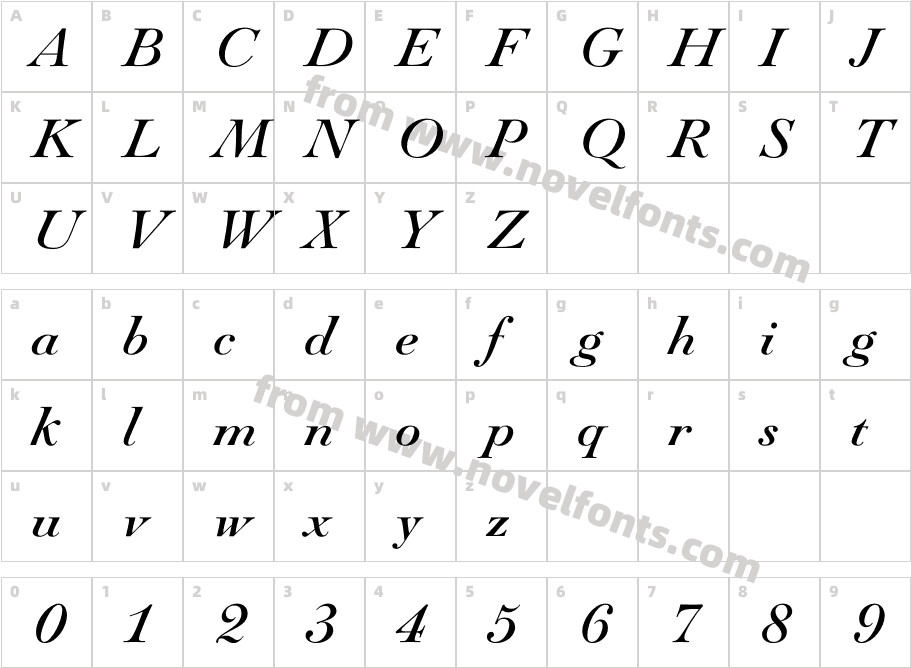 Paganini ItalicCharacter Map