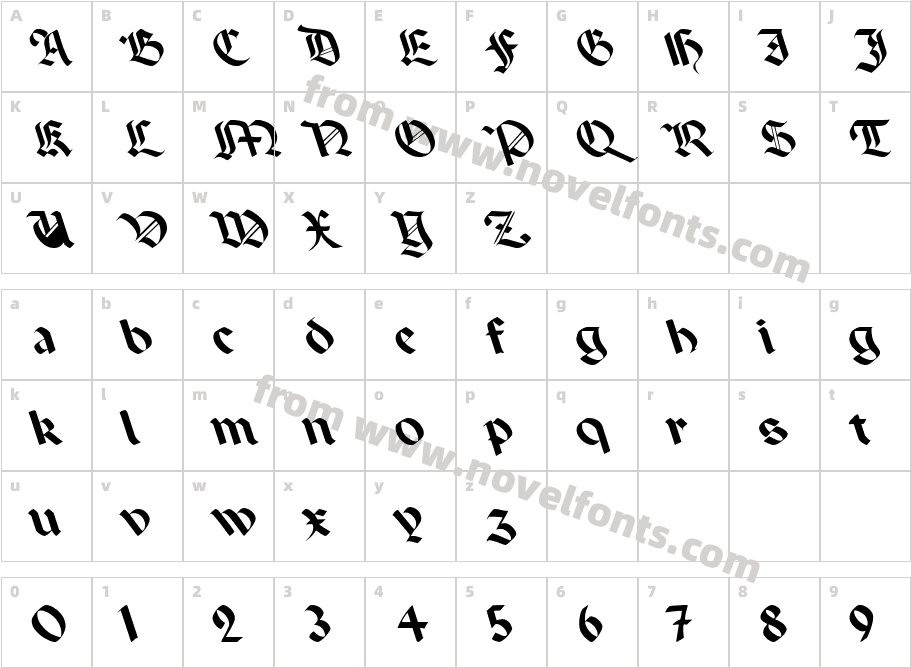 Paganini LeftyCharacter Map