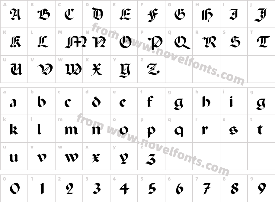 Paganini SemiboldCharacter Map