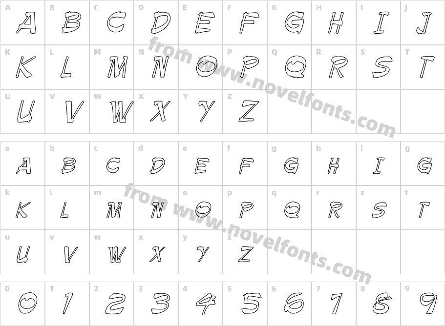 Paintbrush HollowCharacter Map