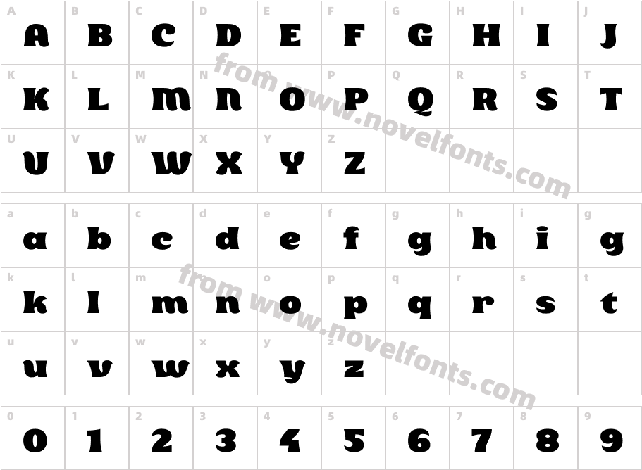 BolerWideCharacter Map