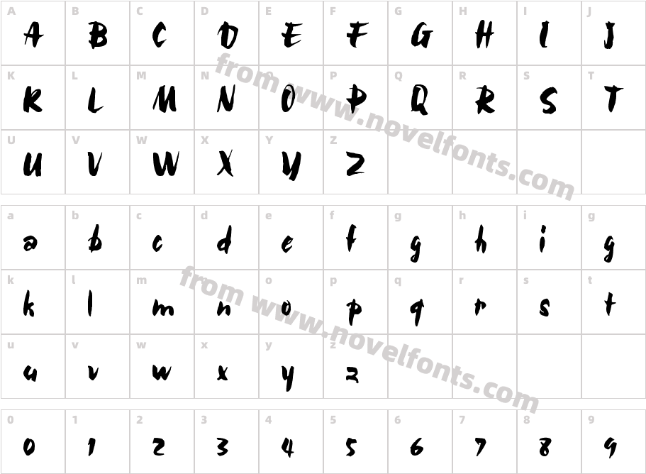 Bolide RegularCharacter Map