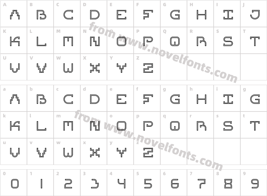 Panibo RegularCharacter Map