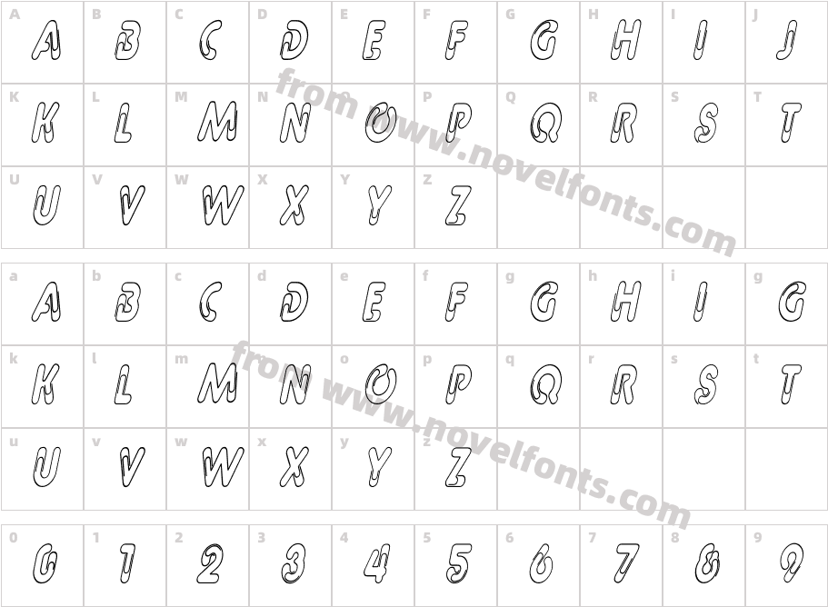 Paper Clip Cn ItalicCharacter Map