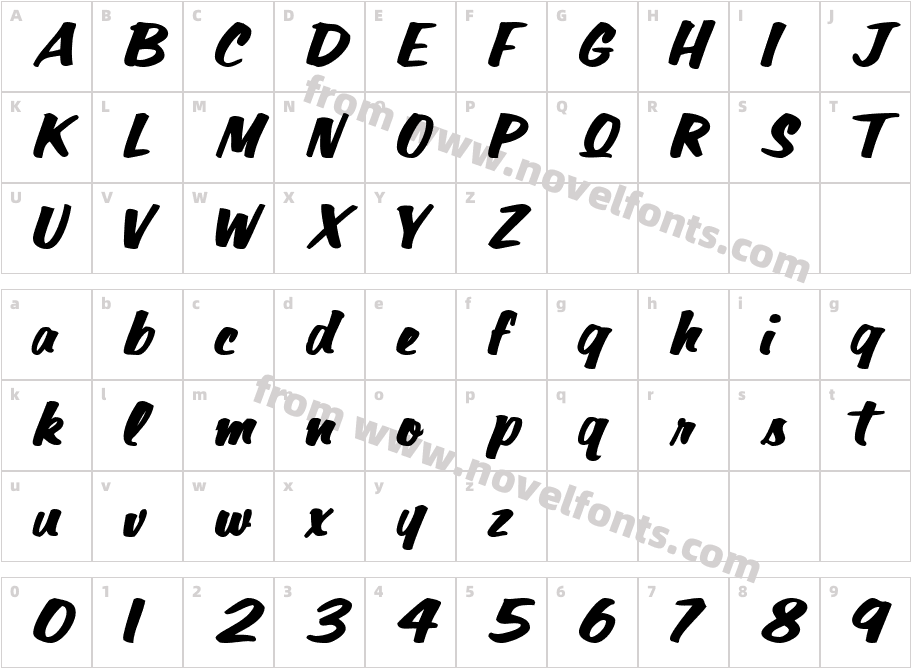 Paragon ScriptSSK BoldCharacter Map