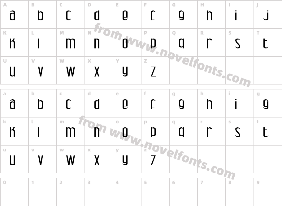 Parity Demi BoldCharacter Map