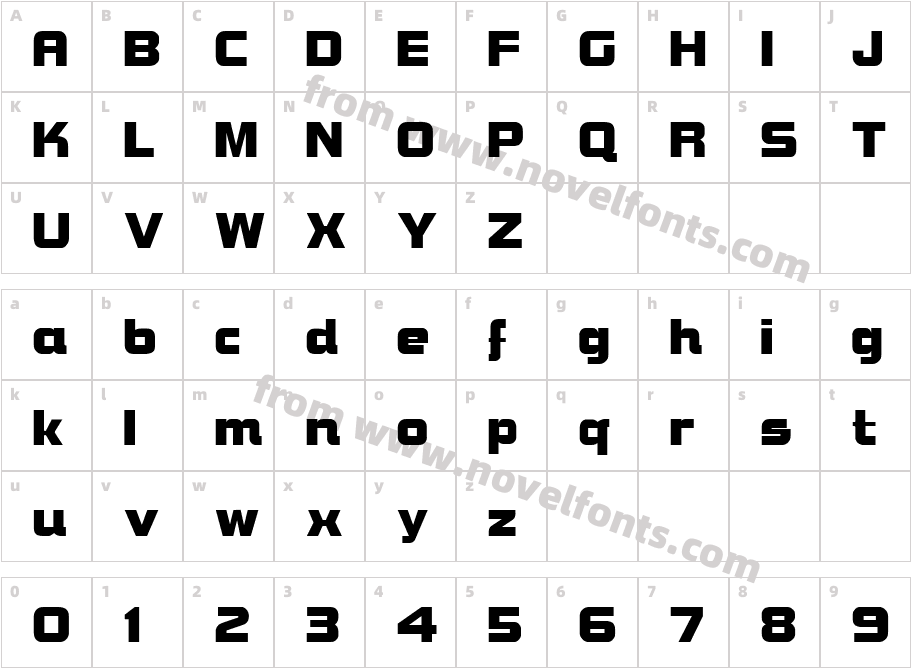 BolsterBold BoldCharacter Map