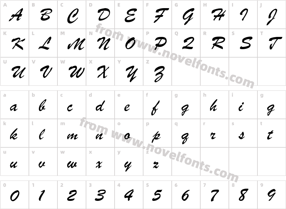 Parsek Normal CyrillicCharacter Map