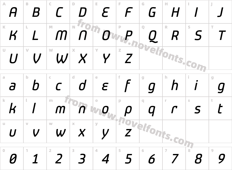 Patron Alt Medium ItalicCharacter Map