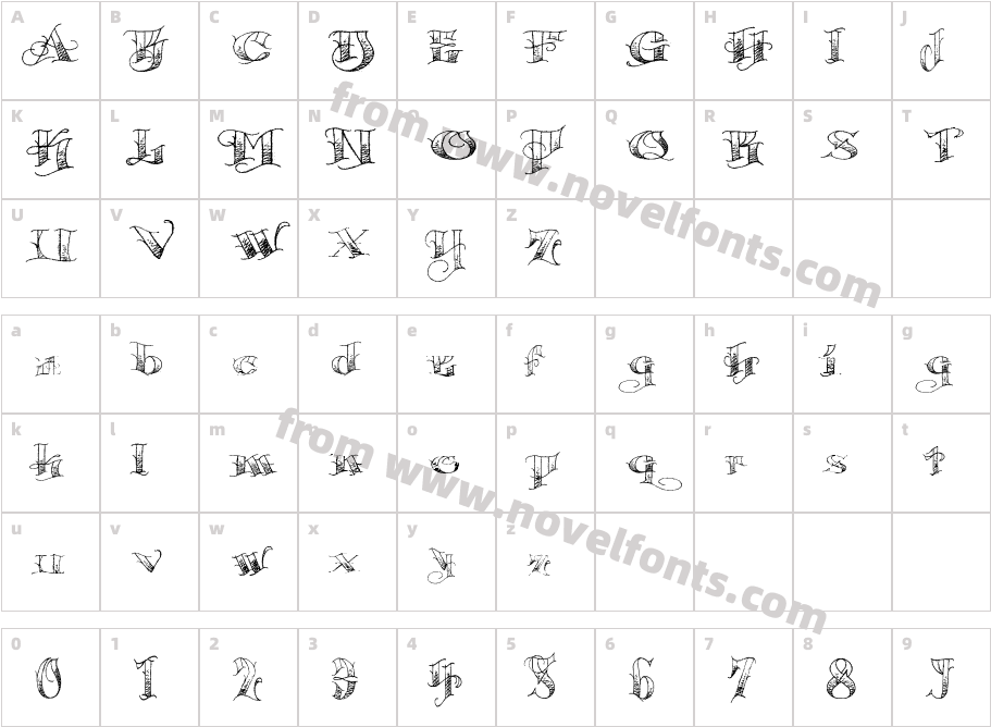 Pauls Circus FontCharacter Map