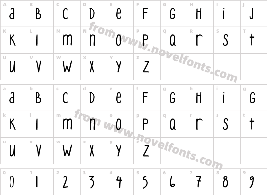 Pea Mystie UnicaseCharacter Map