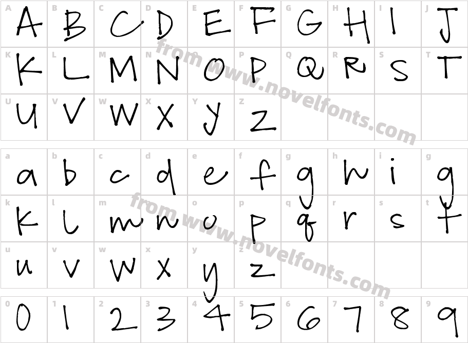 Pea SnowCharacter Map