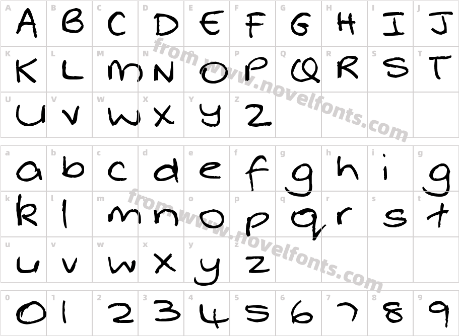 Pea Whinney SkinneyCharacter Map