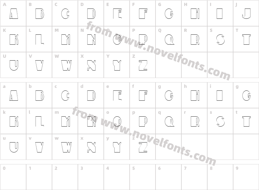 Peace OutlineCharacter Map