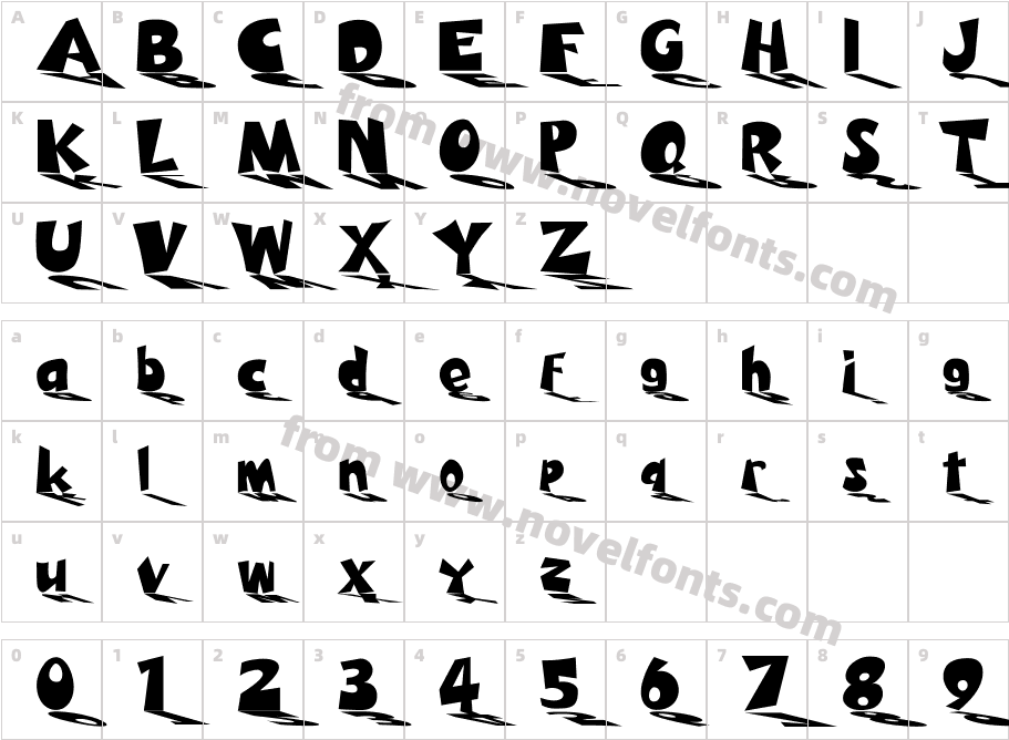 Pee Knuckle ' Shadowed'Character Map