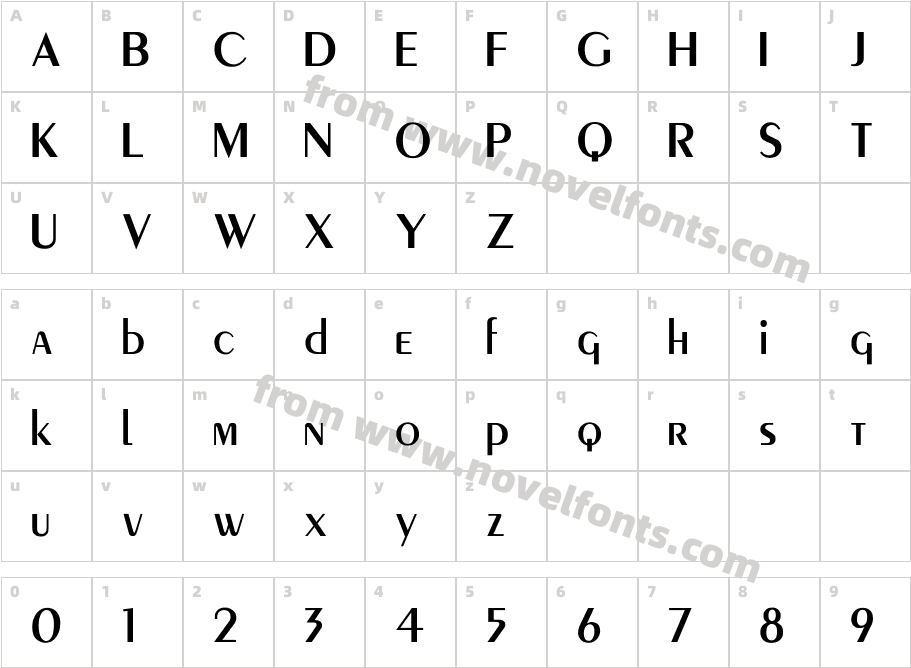 Peig Med MediumCharacter Map