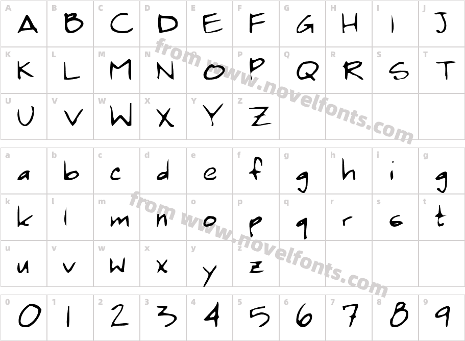 Pen Pal One9Character Map