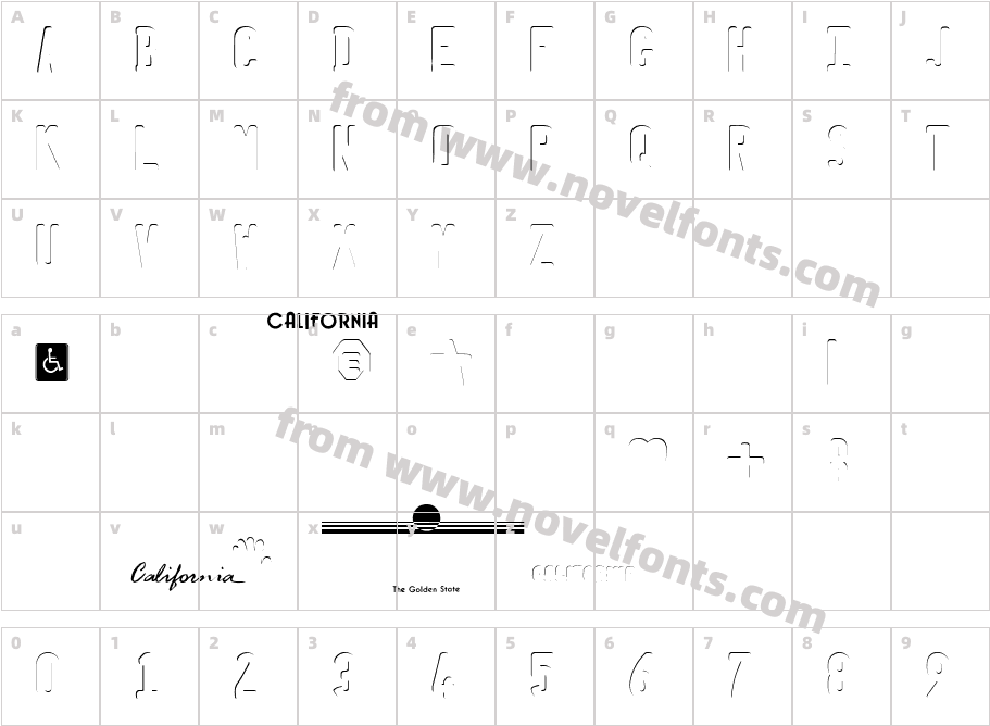 Penitentiary Gothic LoliteCharacter Map