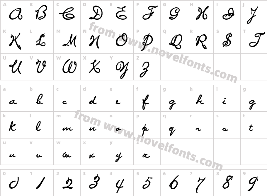 Penstyle BoldCharacter Map