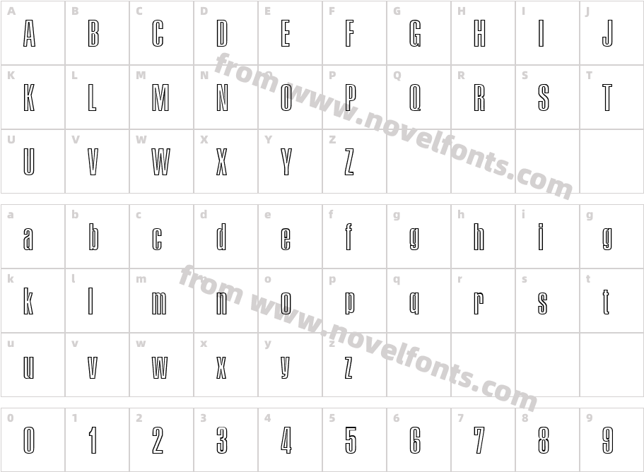 Persistent Outline BoldCharacter Map