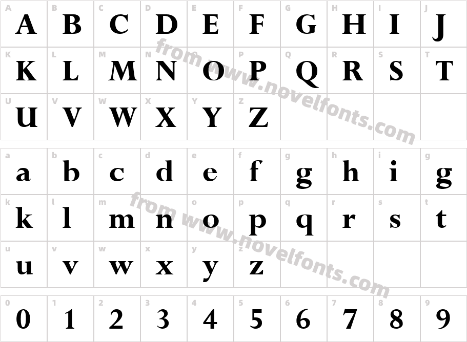 Perspective BoldCharacter Map