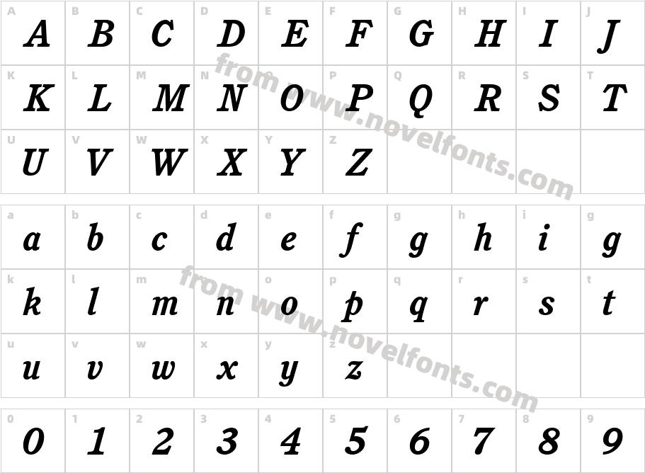 Perspective SSi Bold ItalicCharacter Map